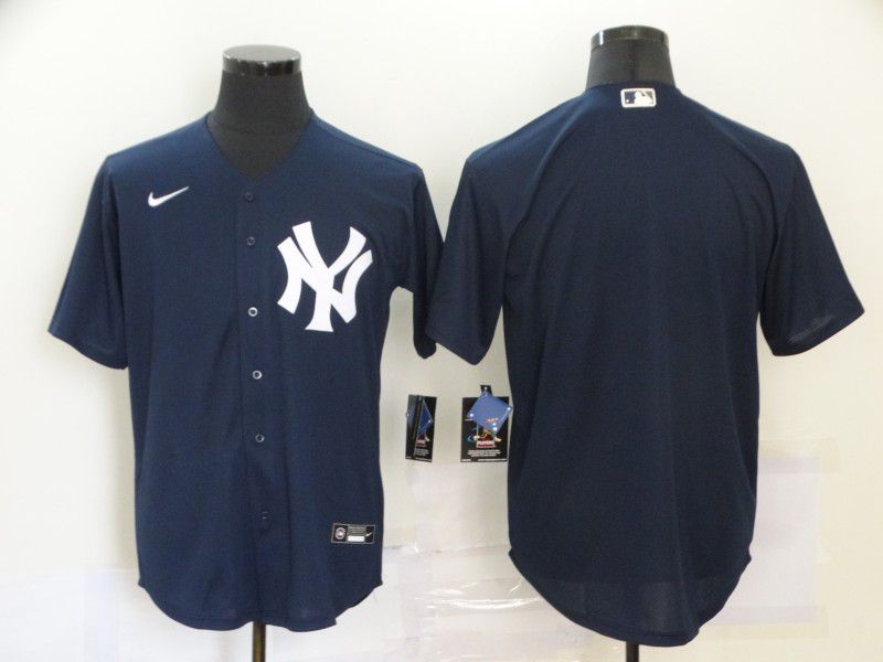 Men New York Yankees Blank Blue 2020 MLB Game Jerseys->new york yankees->MLB Jersey